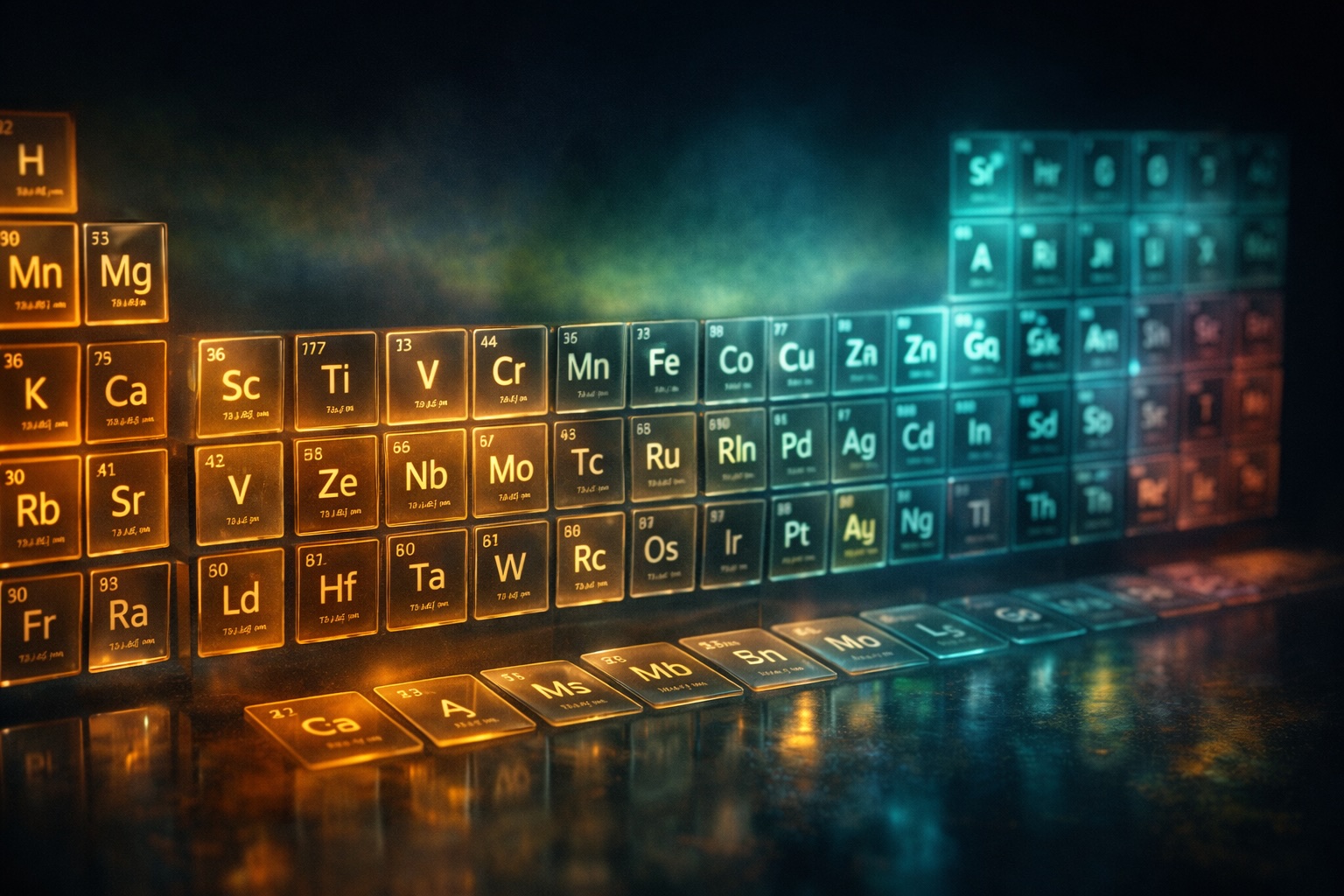 Le tableau périodique rencontre le glassmorphisme
